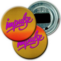 2 1/4" Diameter Round PVC Bottle Opener w/ 3D Lenticular Images - Brown/Yellow/Orange (Custom)